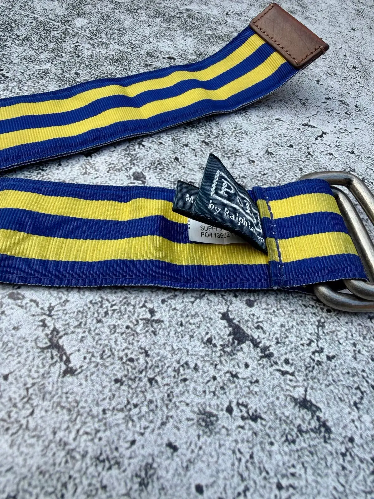 Polo Ralph Lauren Blue & Yellow Striped Webbing Belt