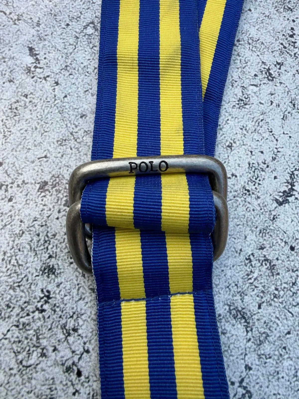 Polo Ralph Lauren Blue & Yellow Striped Webbing Belt