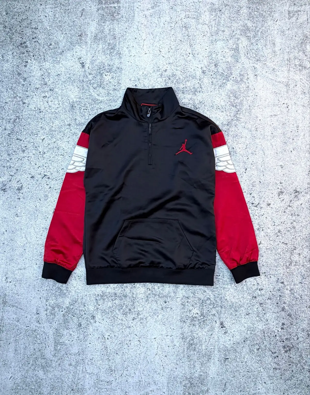 Jordan Air Jordan Half-Zip Wings Track Jacket Black Red