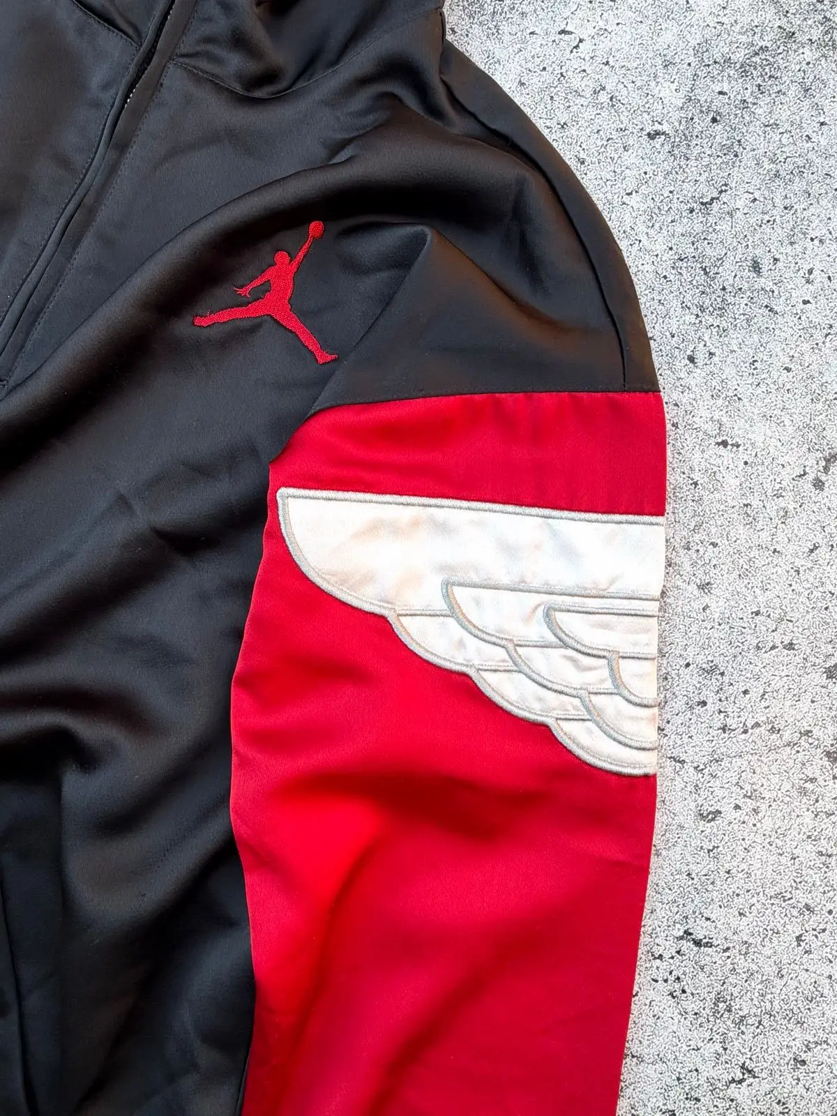 Air Jordan Half-Zip Wings Track Jacket Black Red