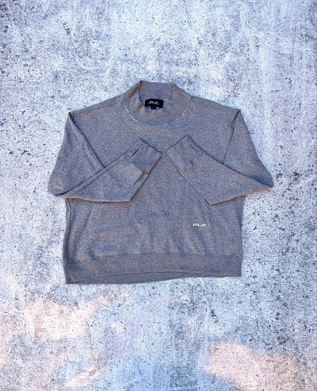 RLX Ralph Lauren Grey Mock Neck Sweatshirt Size S