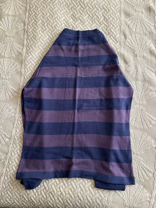 Men's long-sleeve knit sweater / top with a ribbed crew neckline and cuffs