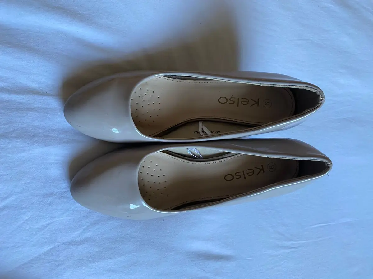 Kelso Beige Patent Slip-On Pumps