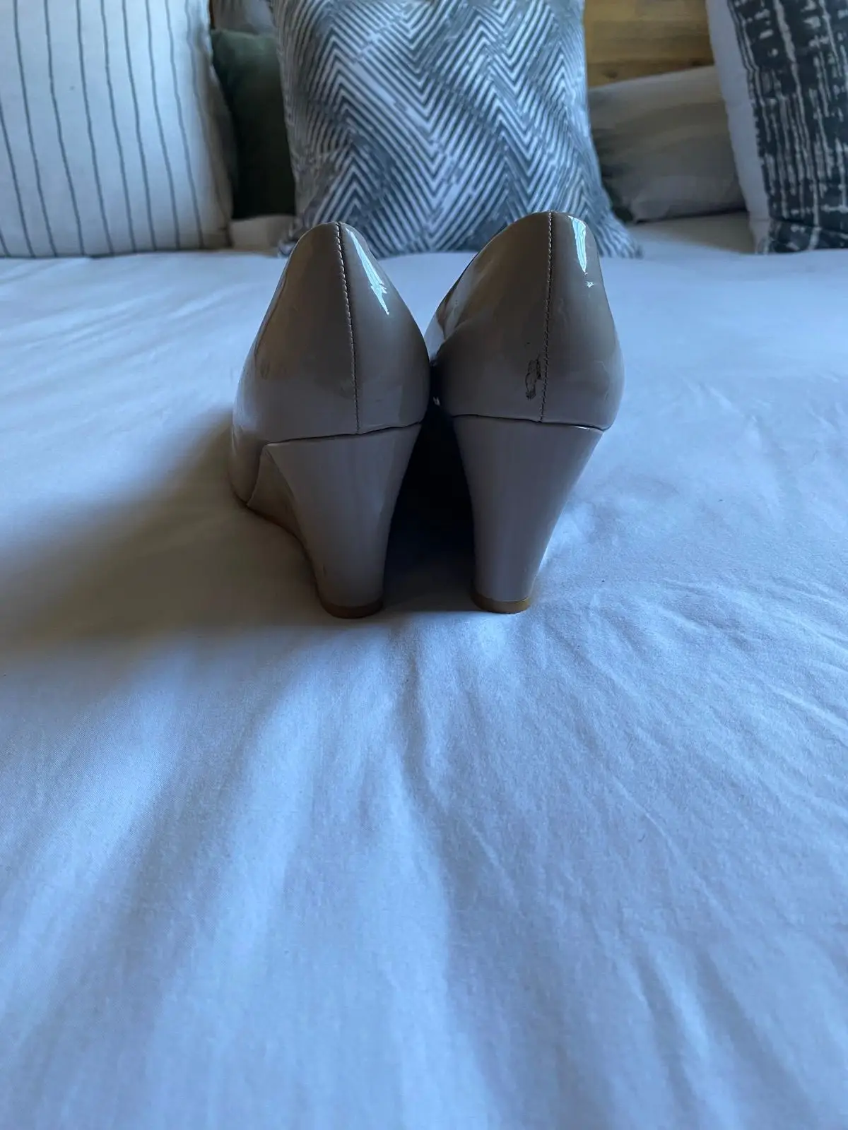 Kelso Beige Patent Slip-On Pumps