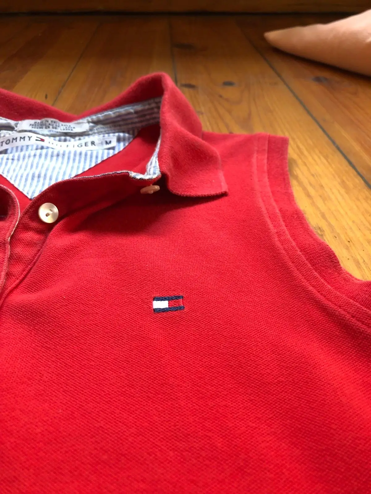 Tommy Hilfiger Red Sleeveless Polo Top