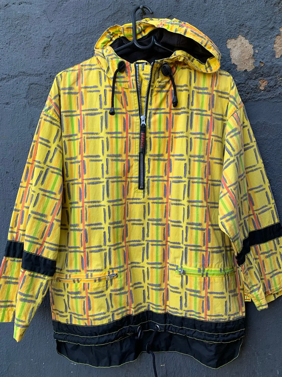 Vintage Patterned Yellow Anorak Jacket