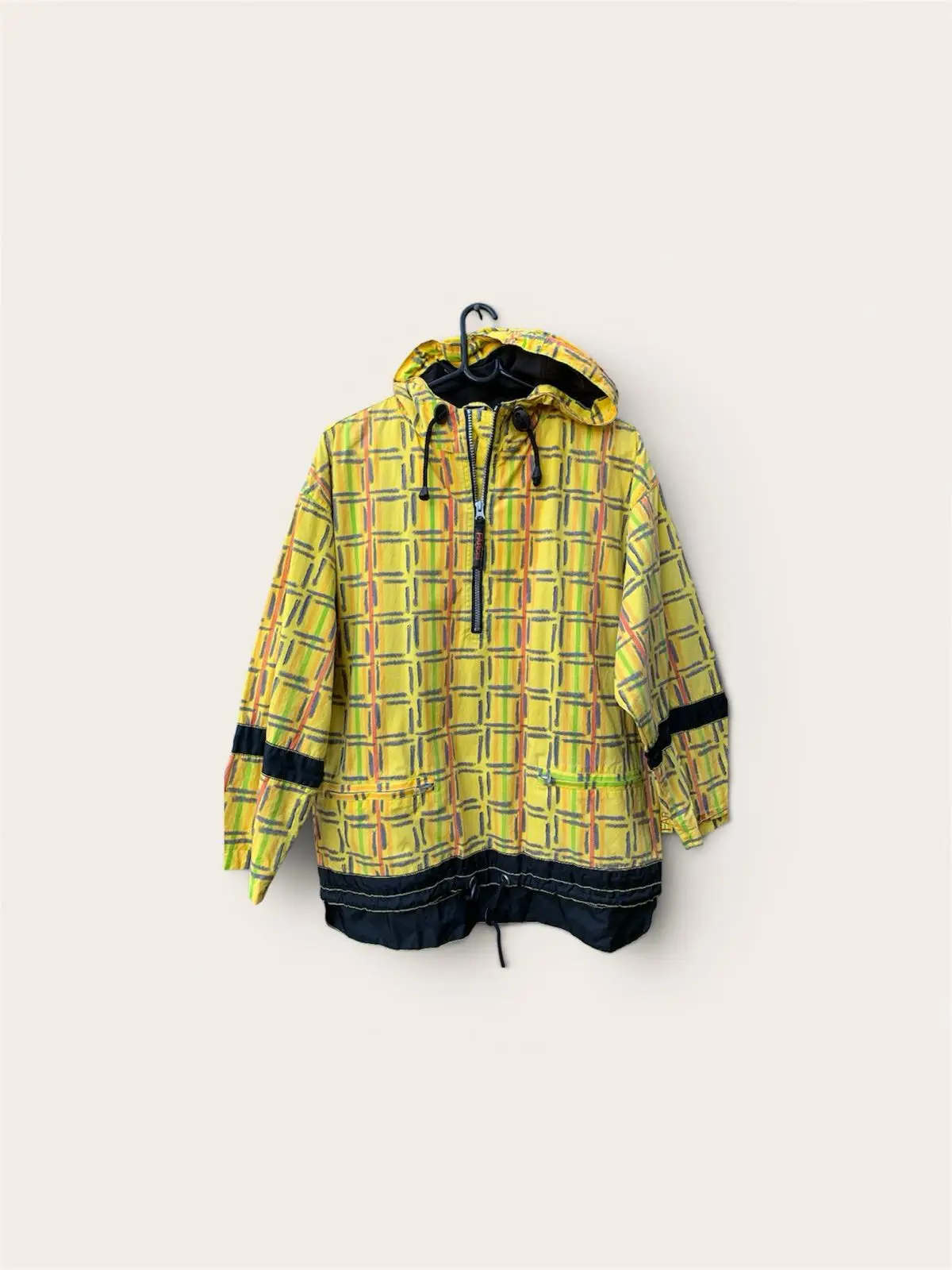 Vintage Patterned Yellow Anorak Jacket