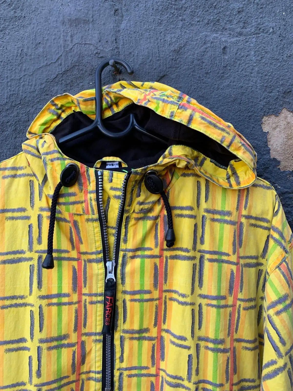 Vintage Patterned Yellow Anorak Jacket