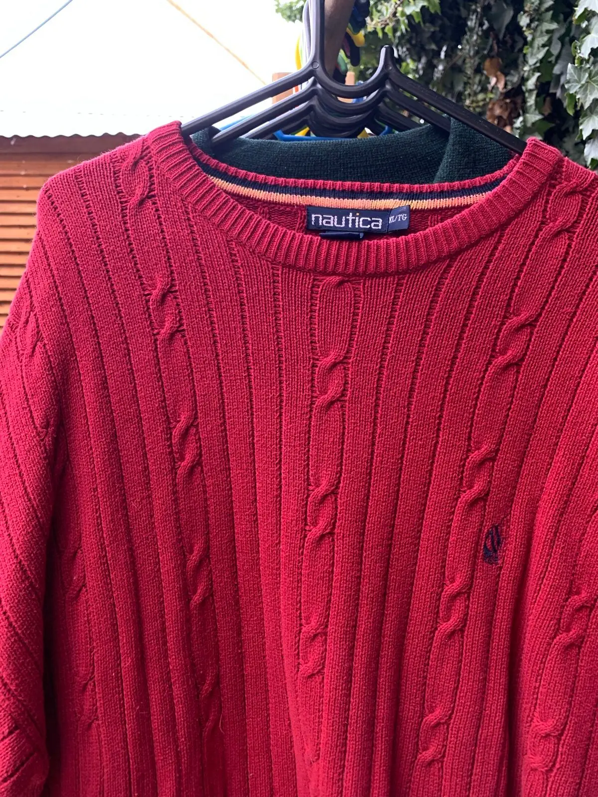 Nautica Red Cable-Knit Jumper XL