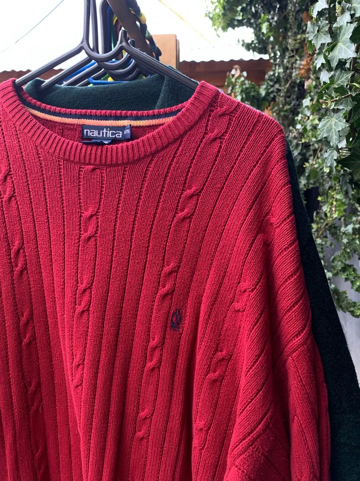 Nautica Red Cable-Knit Jumper XL