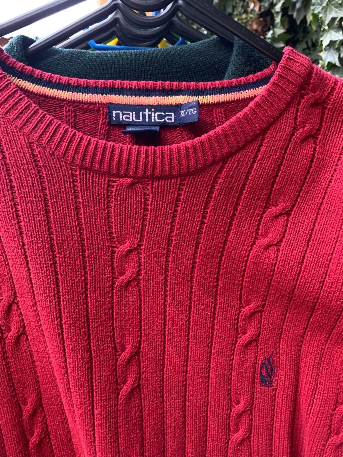 Nautica Red Cable-Knit Jumper XL