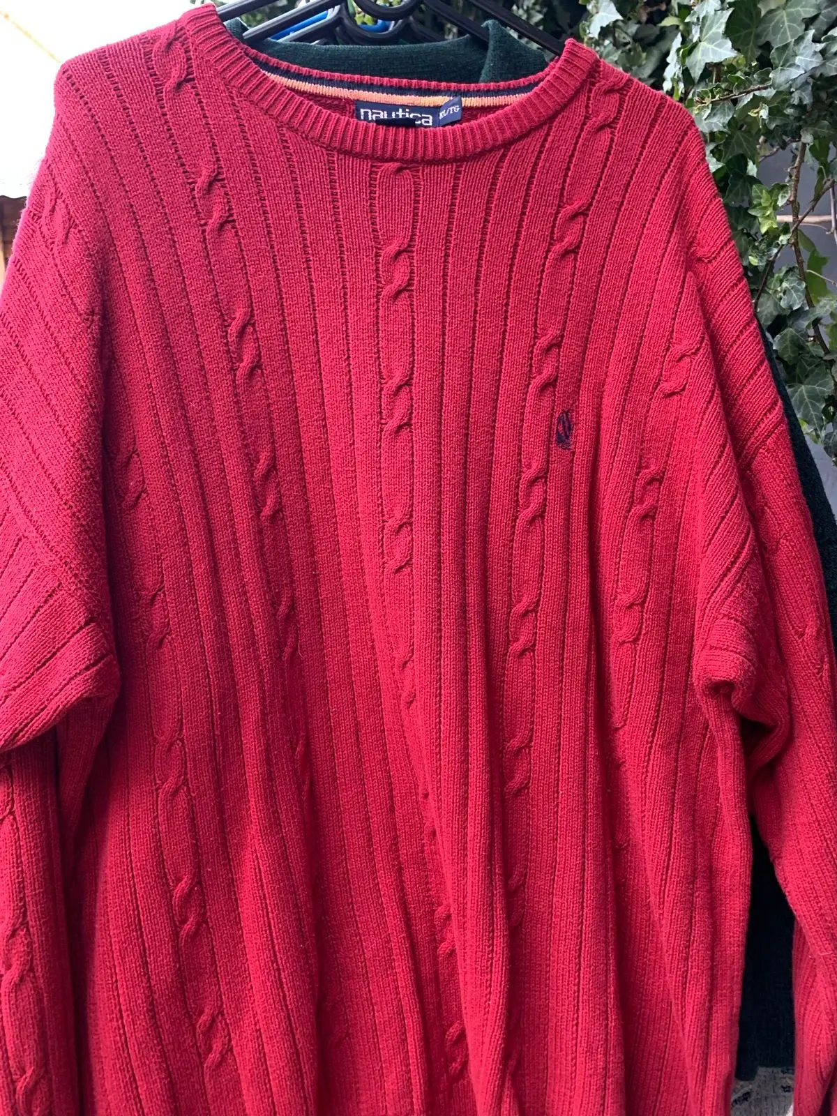 Nautica Red Cable-Knit Jumper XL