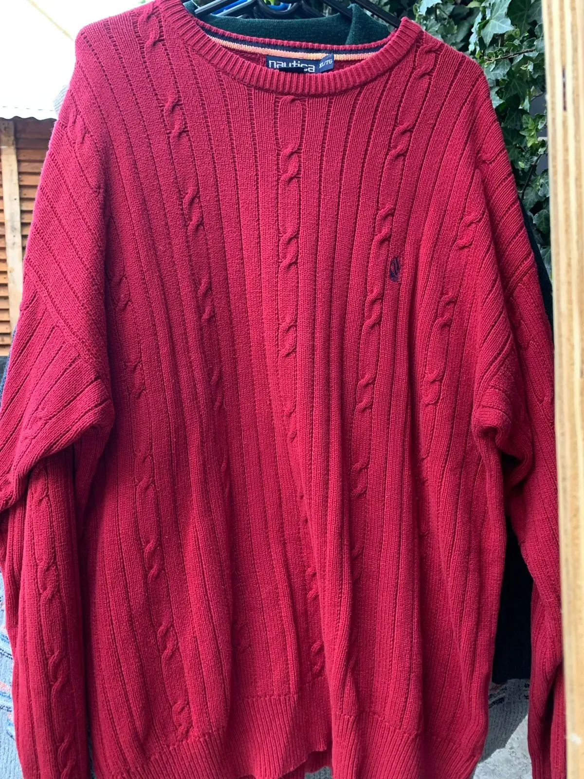 Nautica Red Cable-Knit Jumper XL