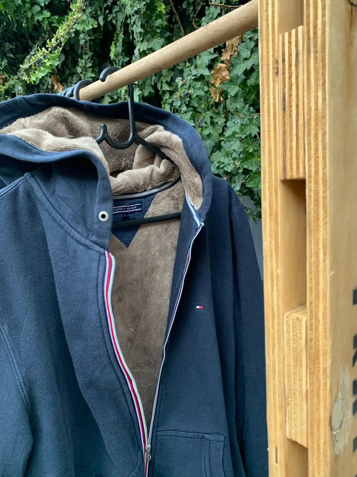 Tommy Hilfiger Navy Sherpa Lined Zip Hoodie