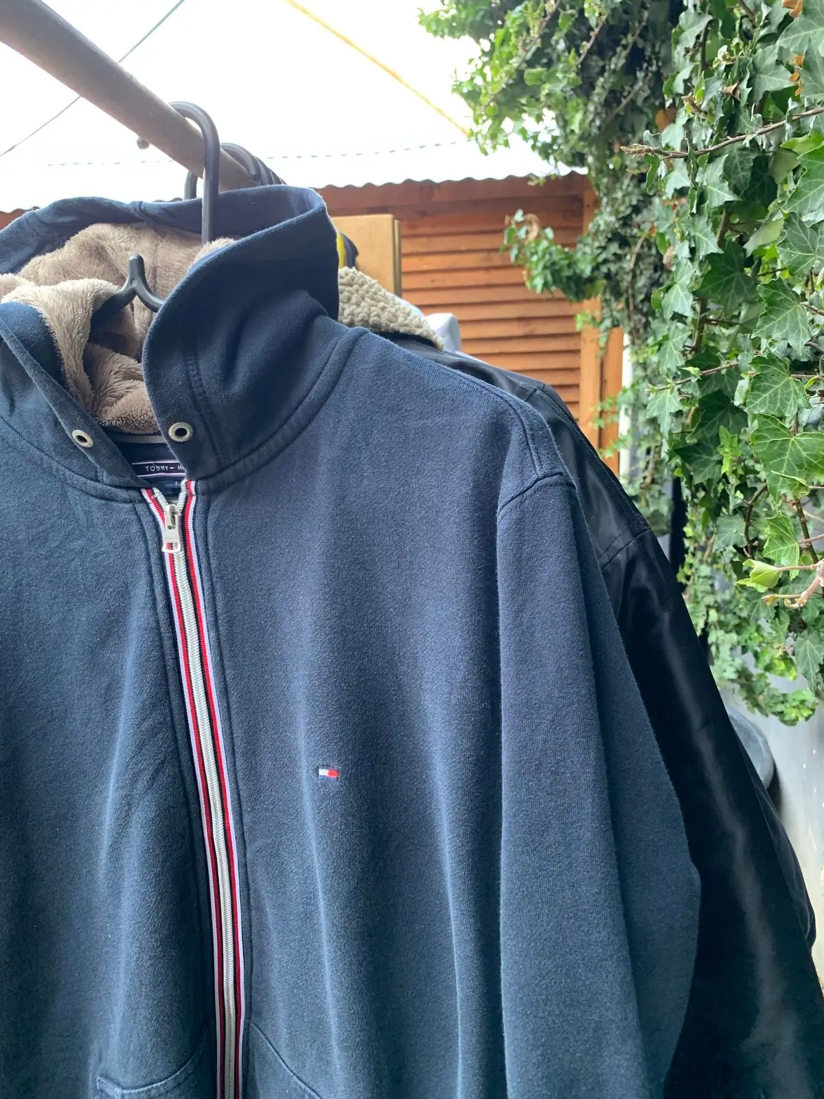 Tommy Hilfiger Navy Sherpa Lined Zip Hoodie