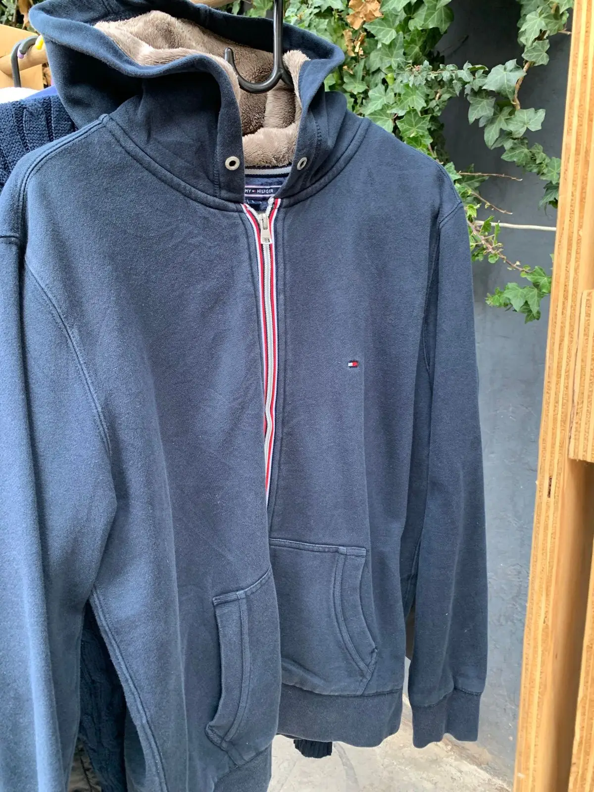 Tommy Hilfiger Navy Sherpa Lined Zip Hoodie