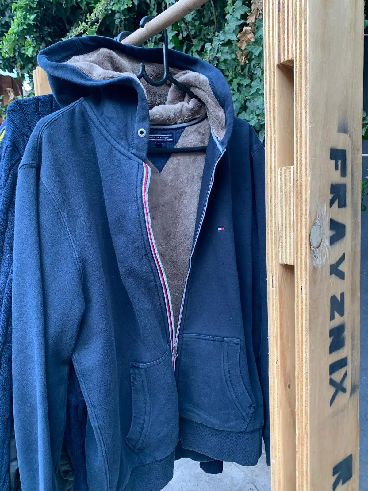 Tommy Hilfiger Navy Sherpa Lined Zip Hoodie