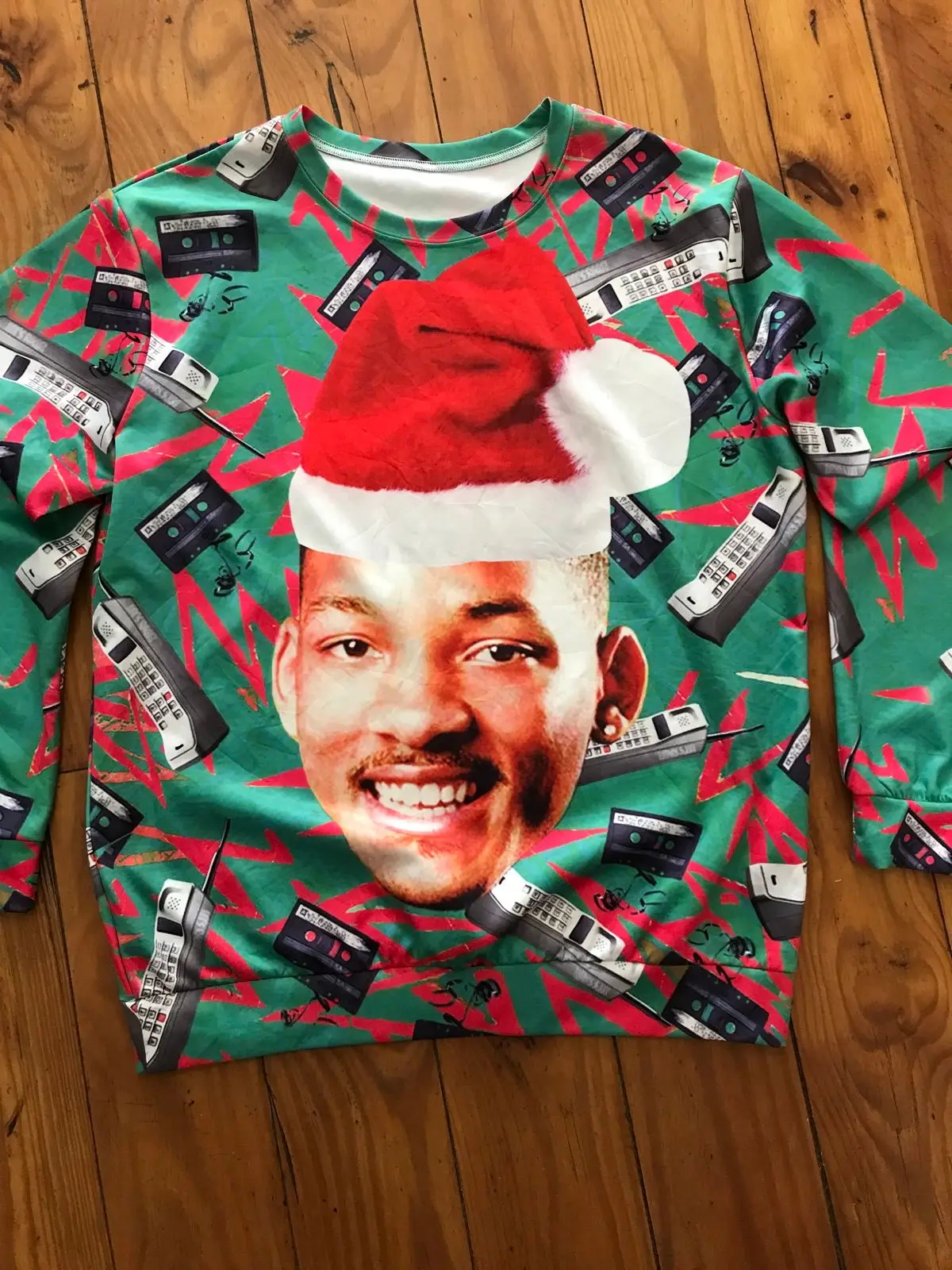 Novelty Christmas Sweatshirt with Retro Graphic Print