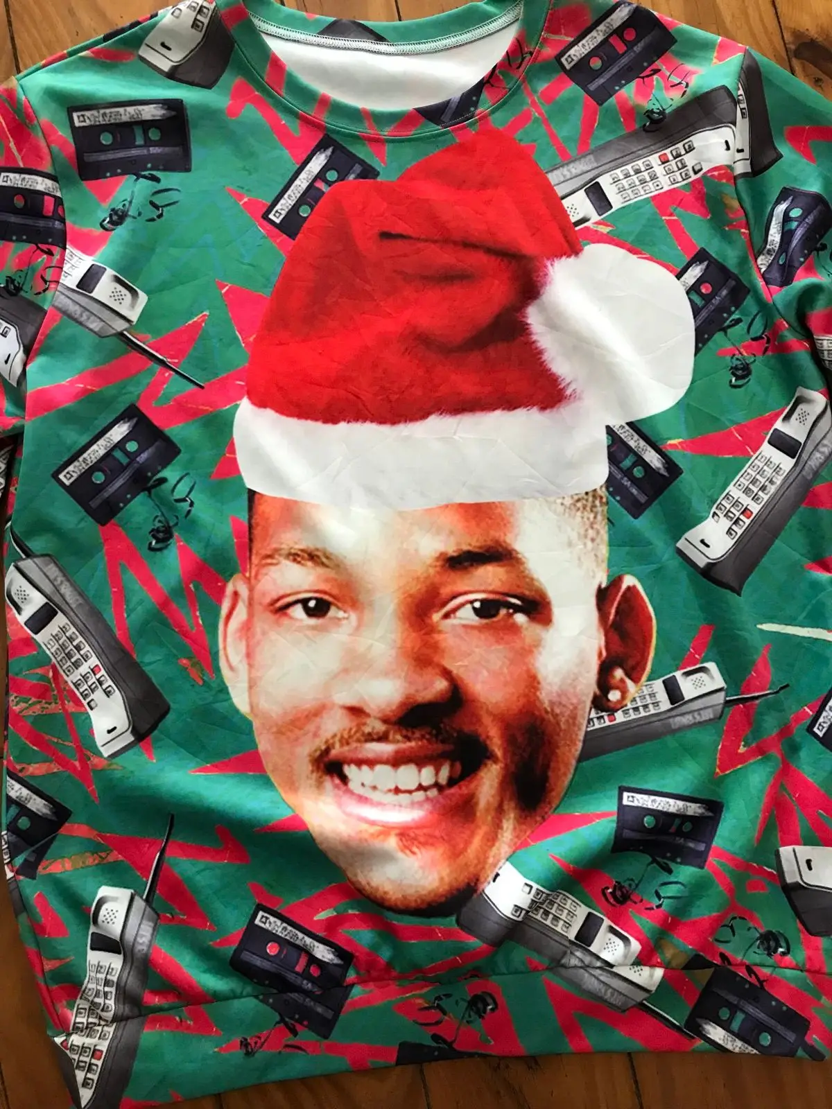 Novelty Christmas Sweatshirt with Retro Graphic Print