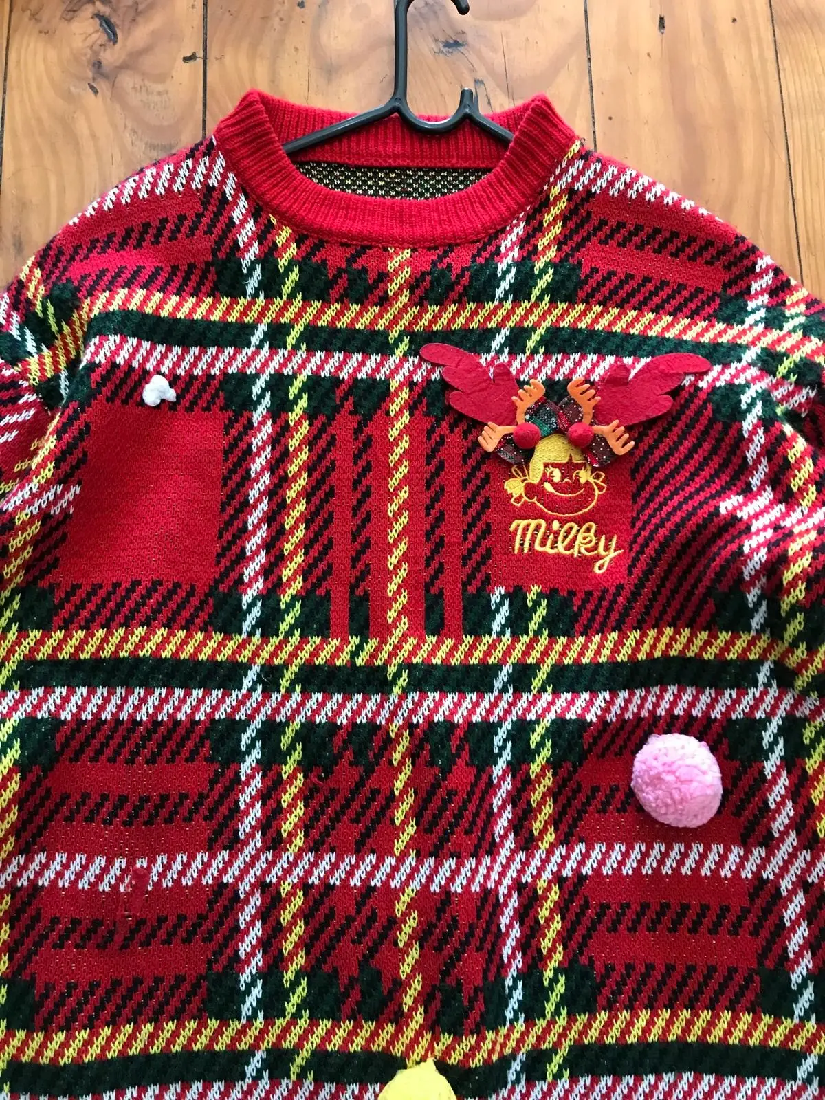 Milky Christmas Tartan Festive Sweater