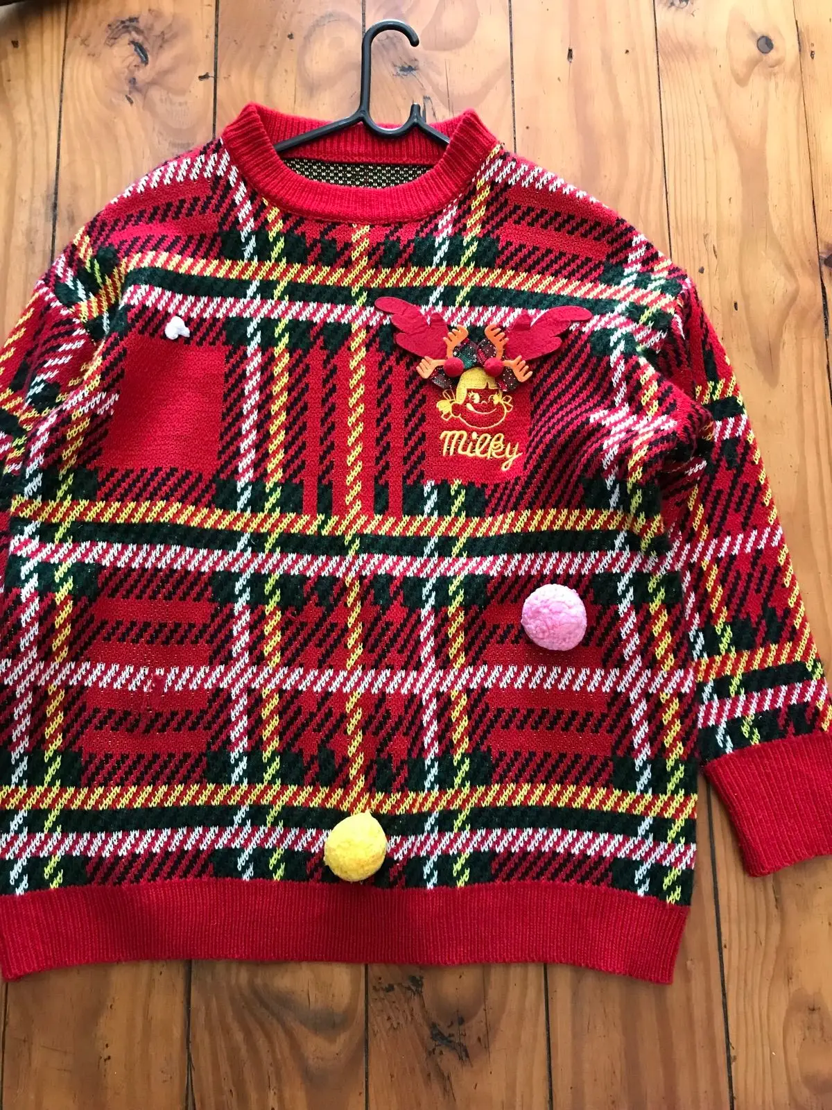 Milky Christmas Tartan Festive Sweater