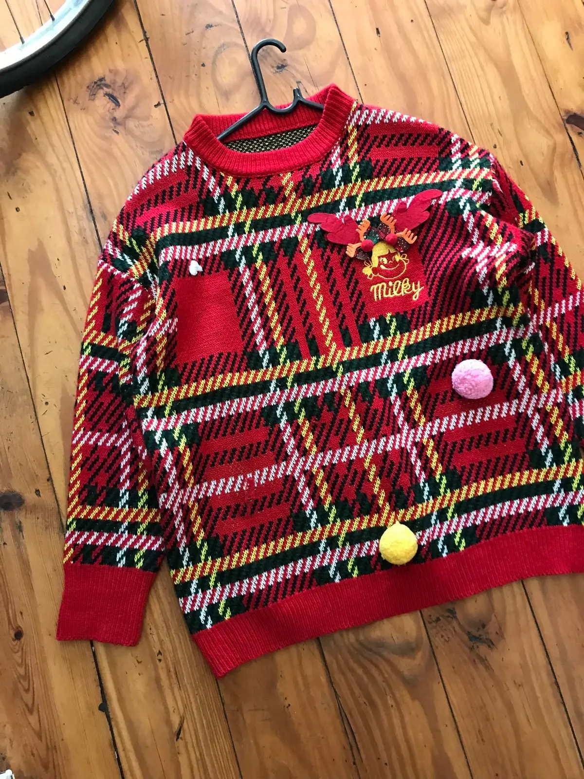 Milky Christmas Tartan Festive Sweater