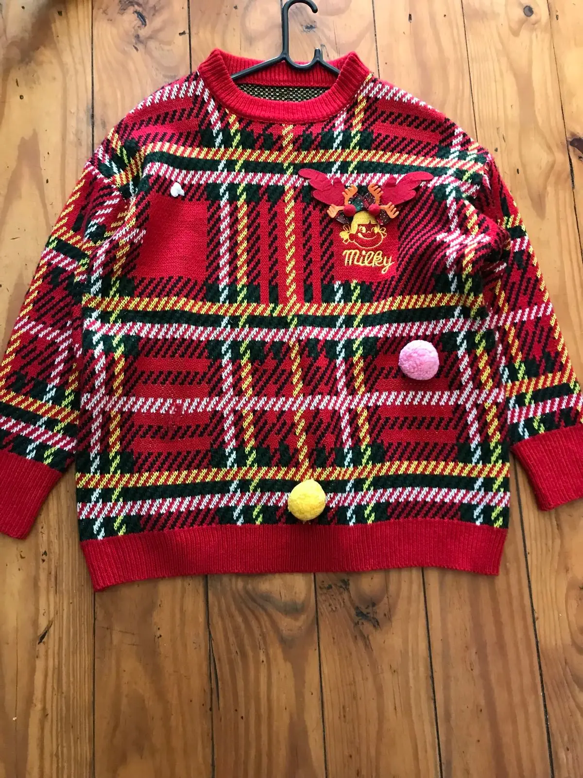 Milky Christmas Tartan Festive Sweater