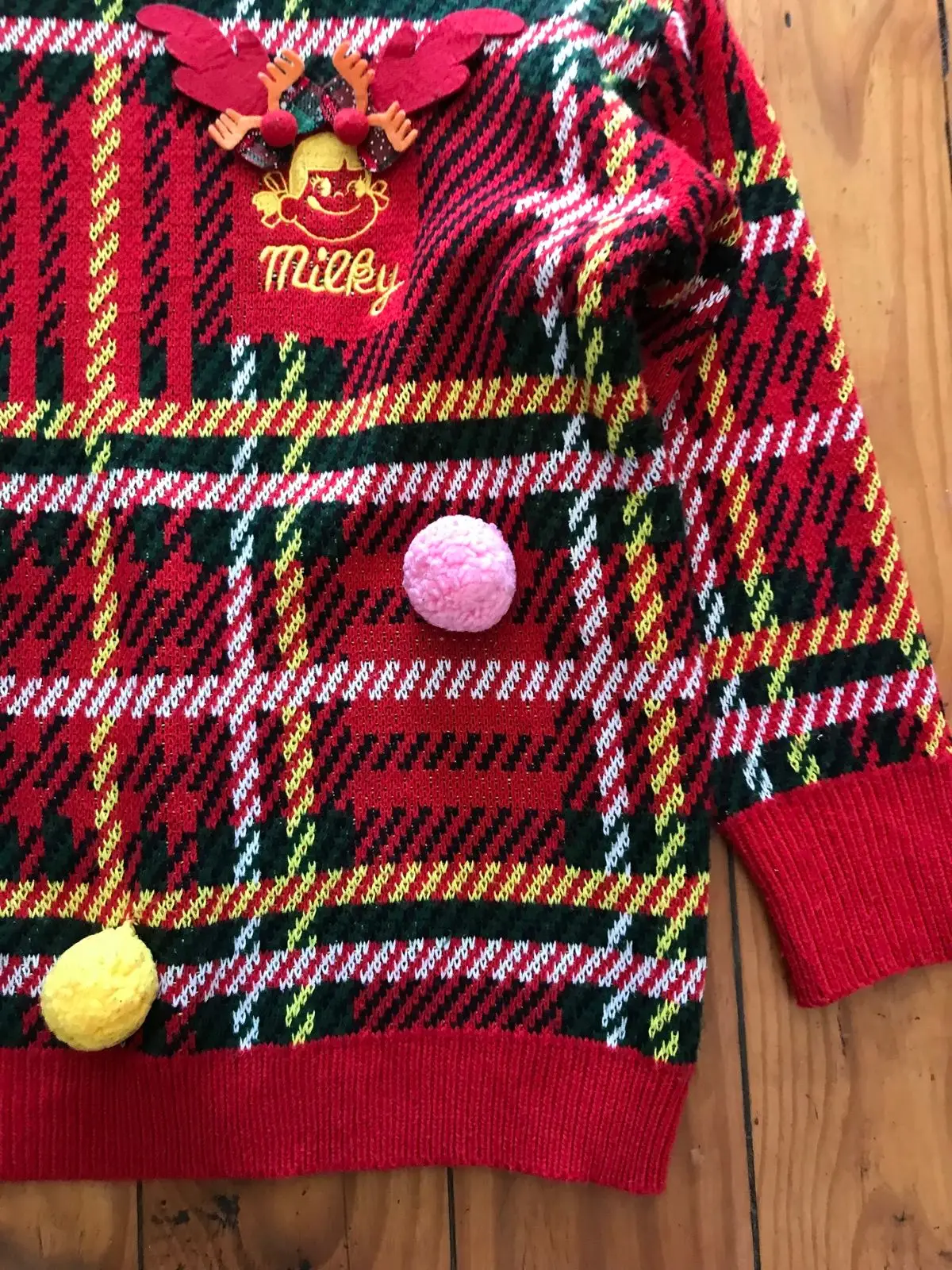 Milky Christmas Tartan Festive Sweater