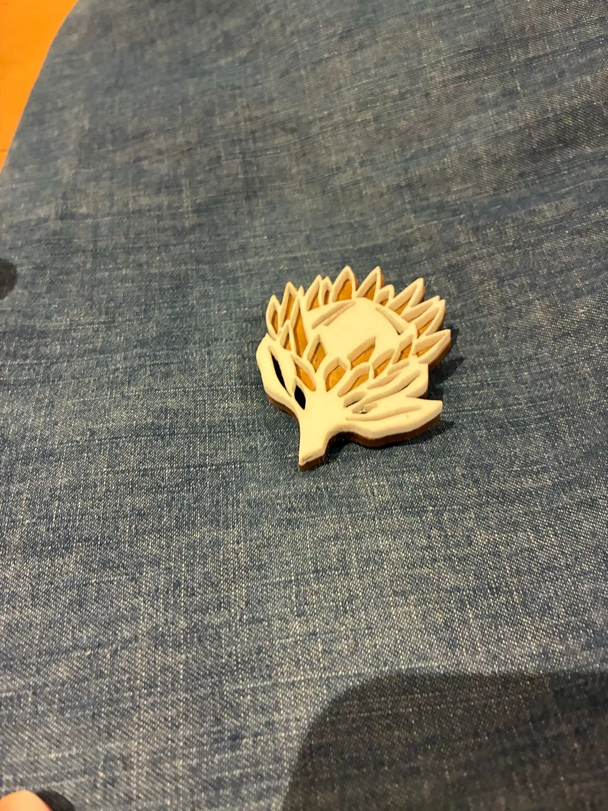 Wooden Protea Flower Brooch