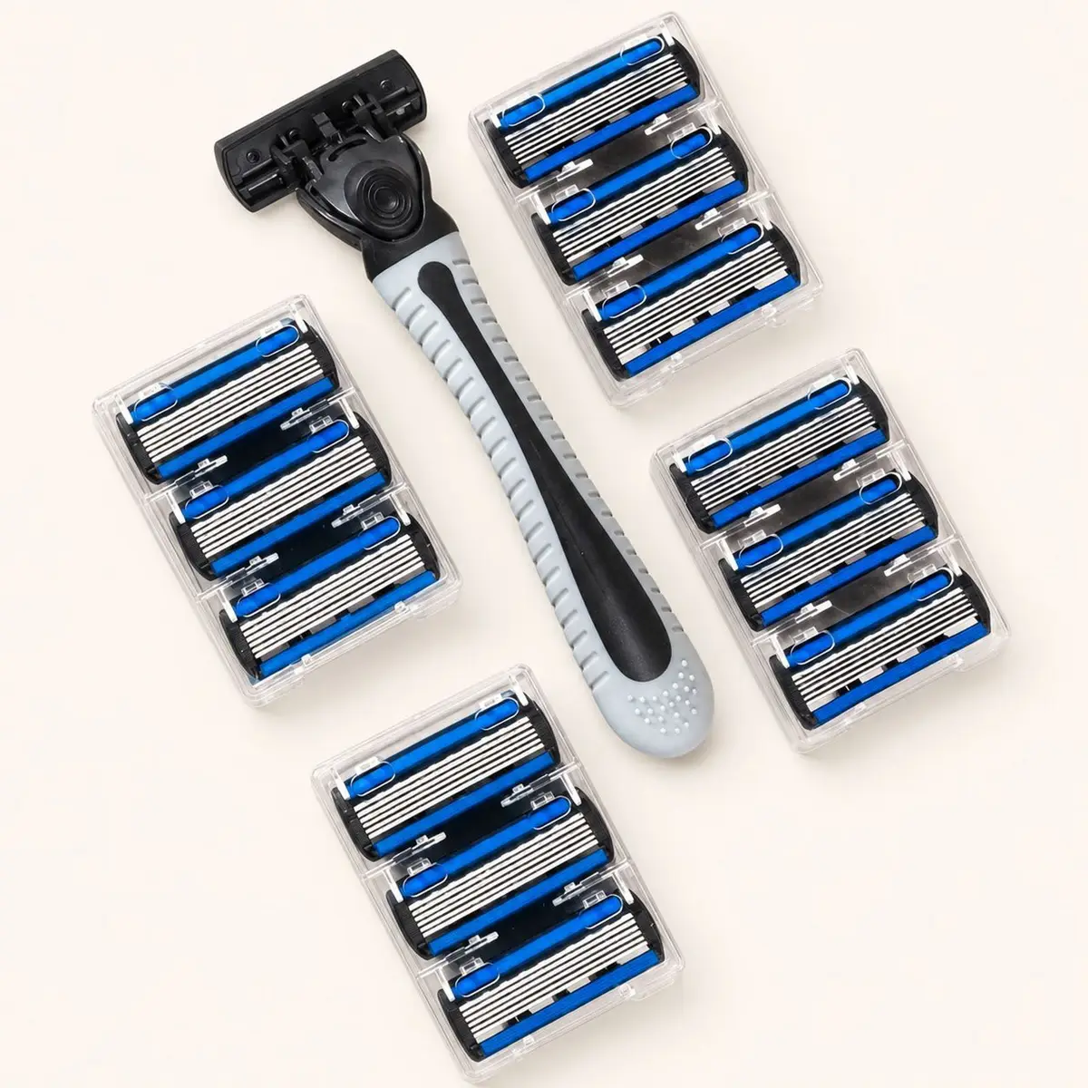 Shaving Razor Handle with Replacement Blades