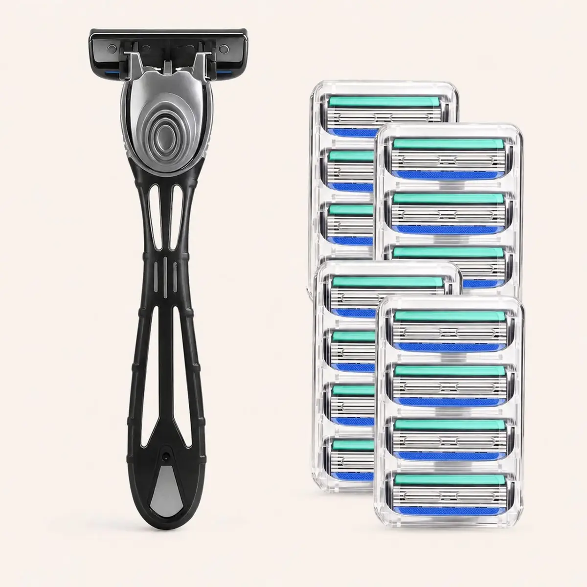 Shaving Razor Handle with Replacement Blades