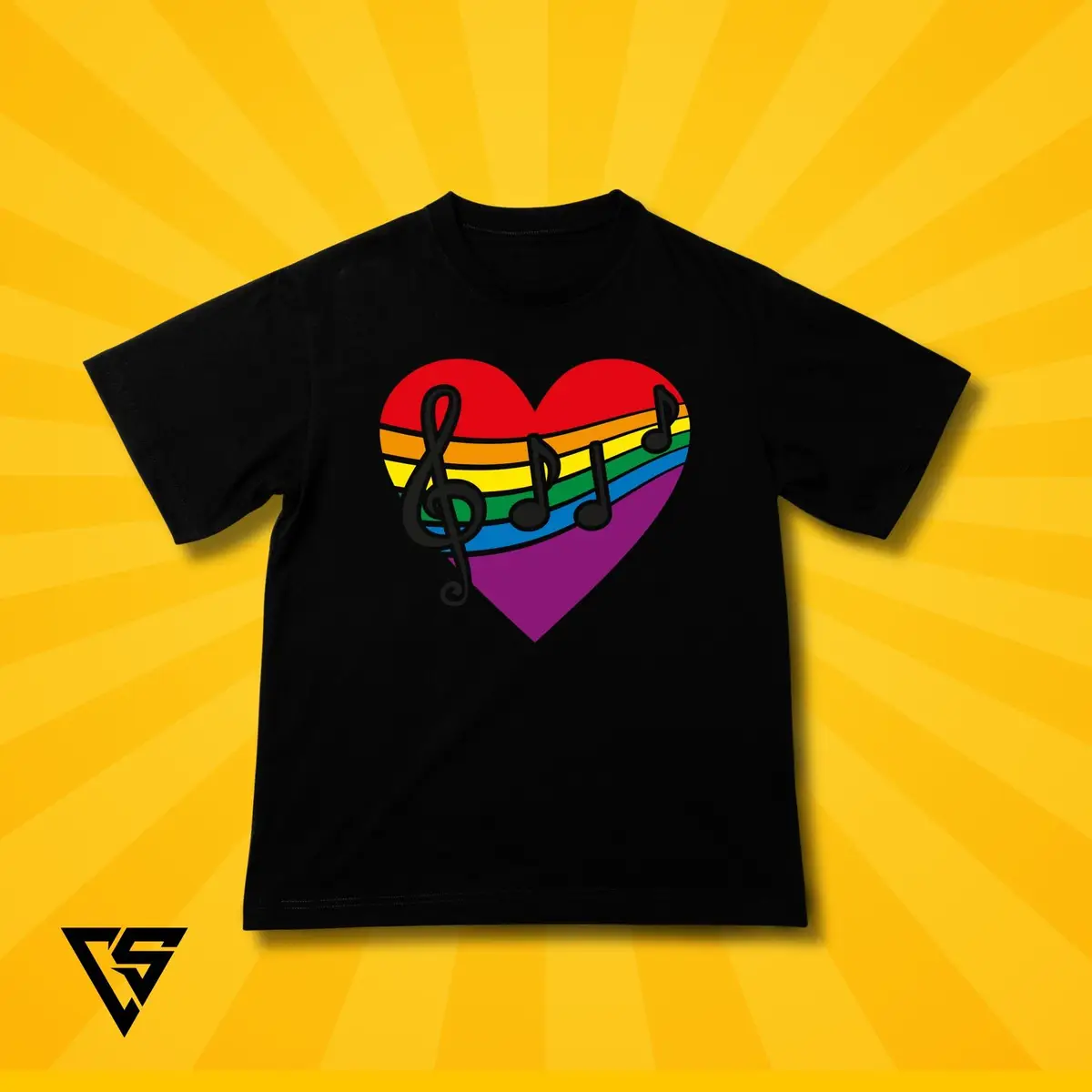 White Music Heart Graphic T-Shirt