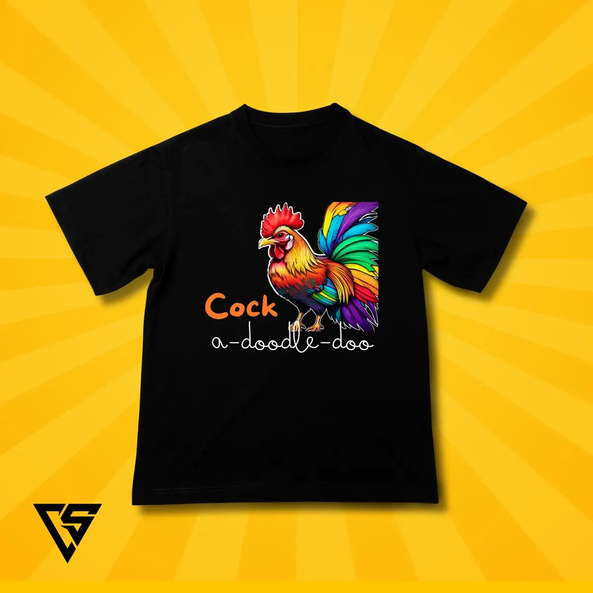 White Graphic T-Shirt Cock a-doodle-doo