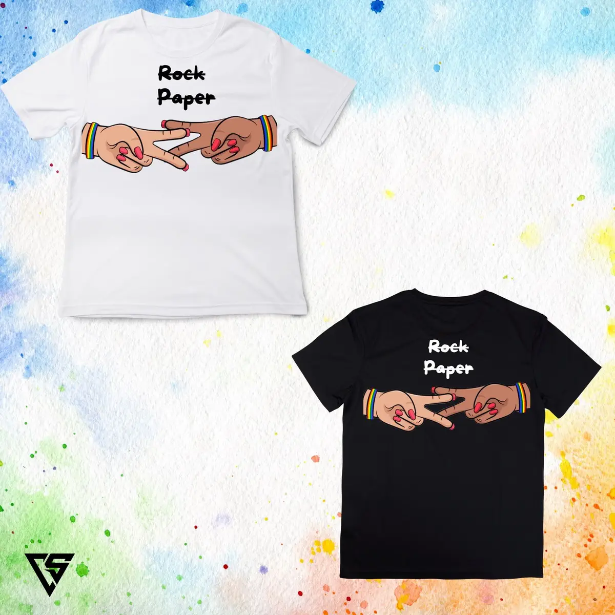 Rock Paper Graphic White T-Shirt