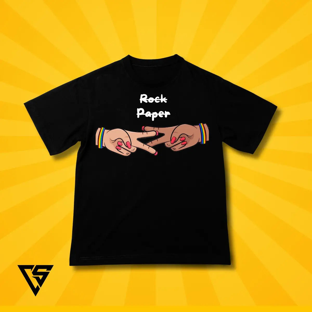 Rock Paper Graphic White T-Shirt