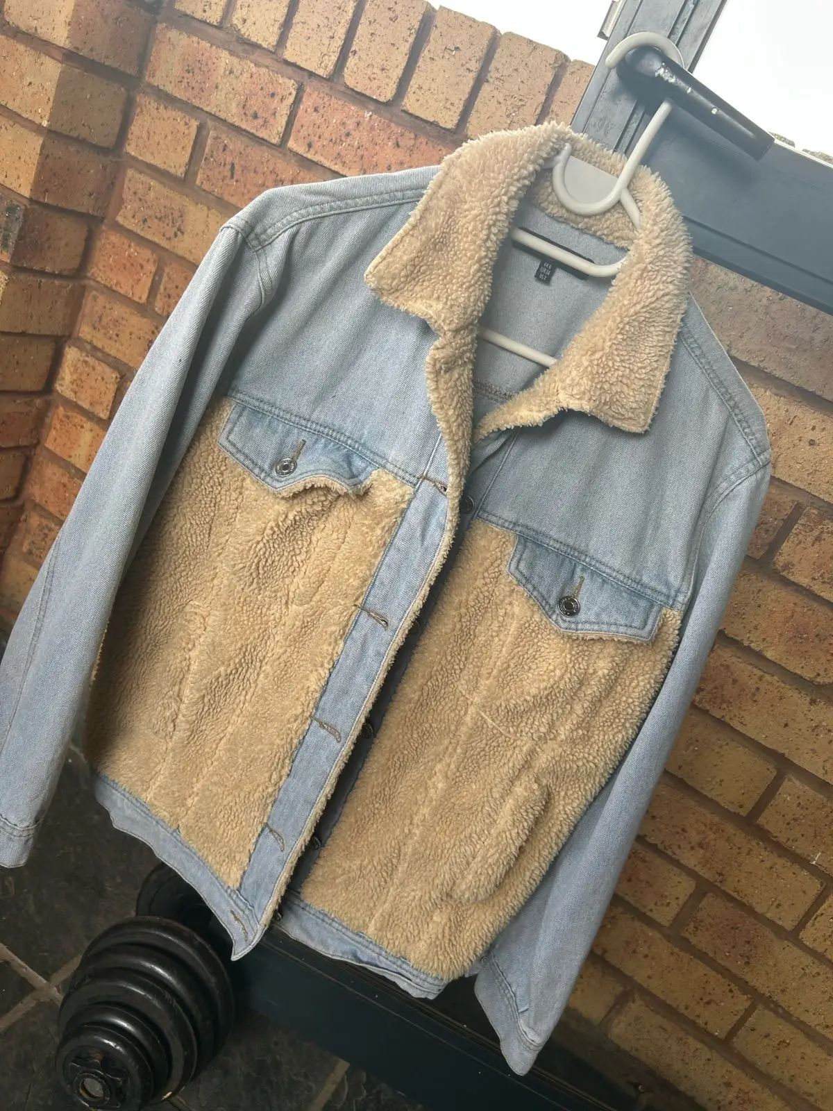 Denim Sherpa Panel Jacket Light Wash