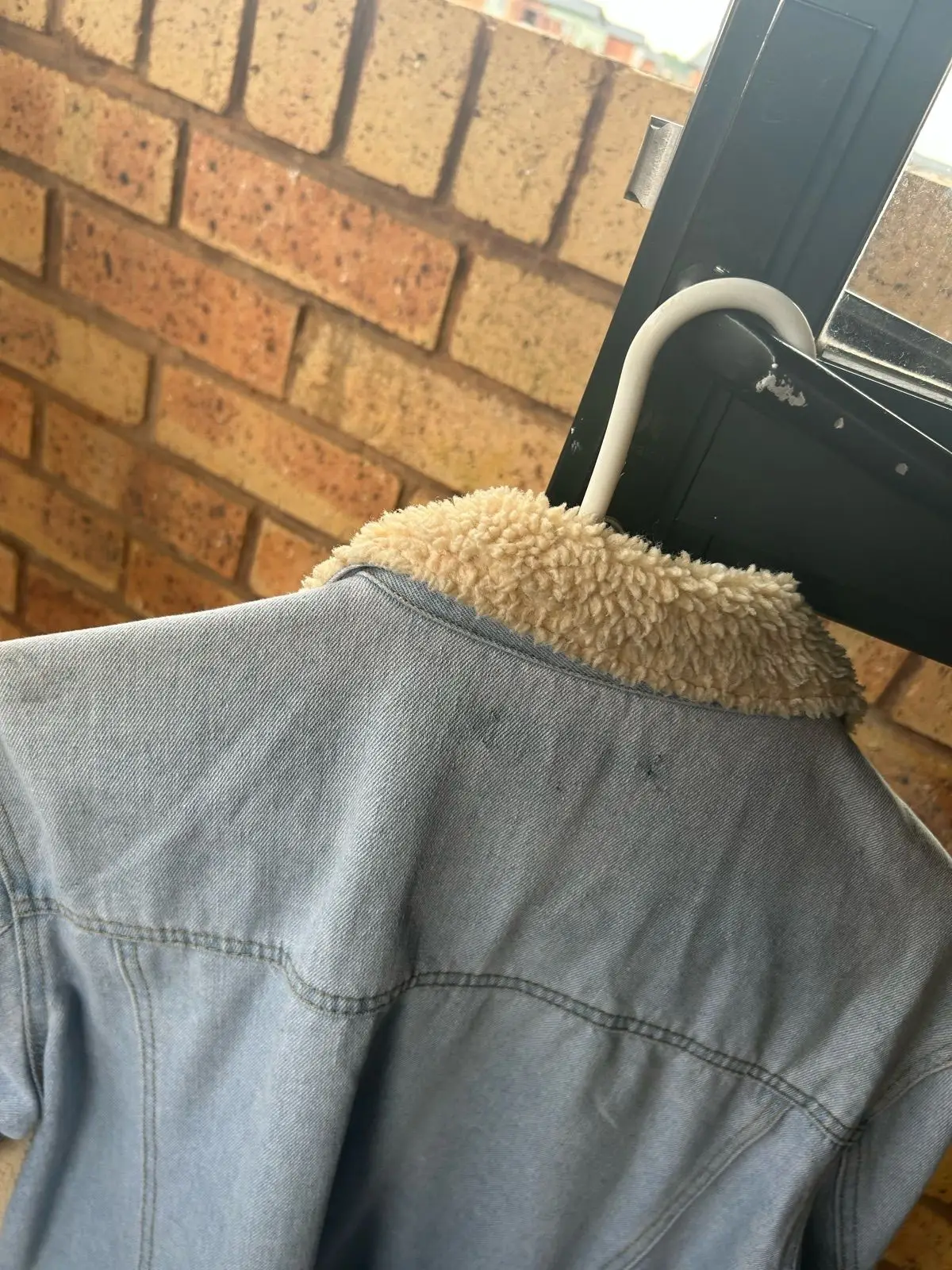 Denim Sherpa Panel Jacket Light Wash