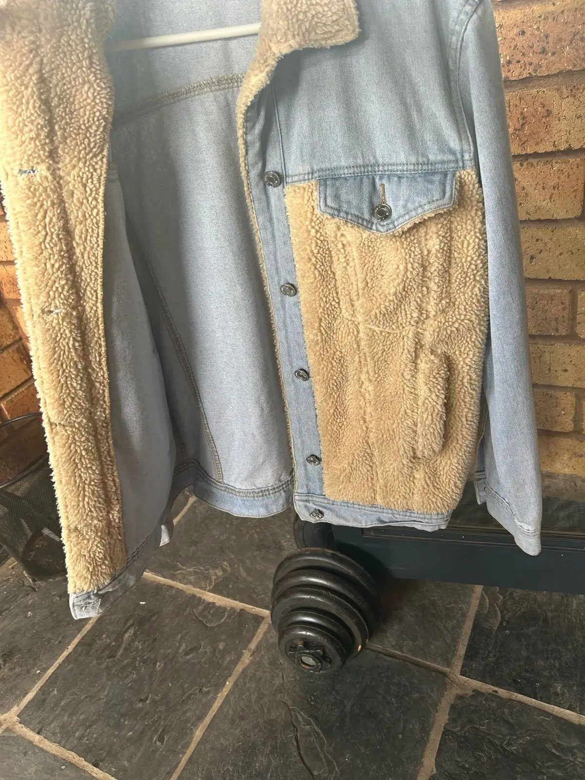 Denim Sherpa Panel Jacket Light Wash