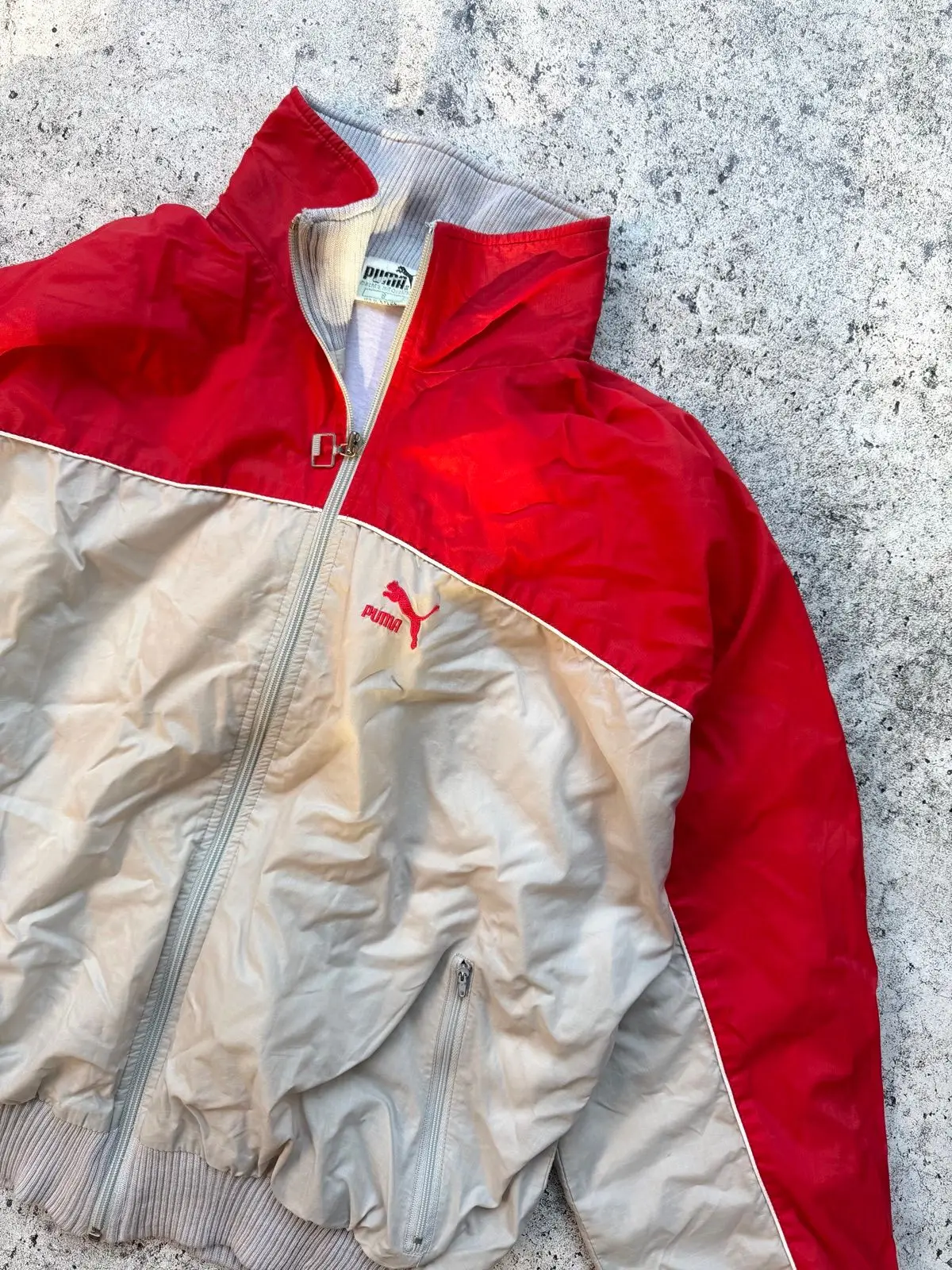 Puma Vintage Red and Grey Windbreaker Jacket