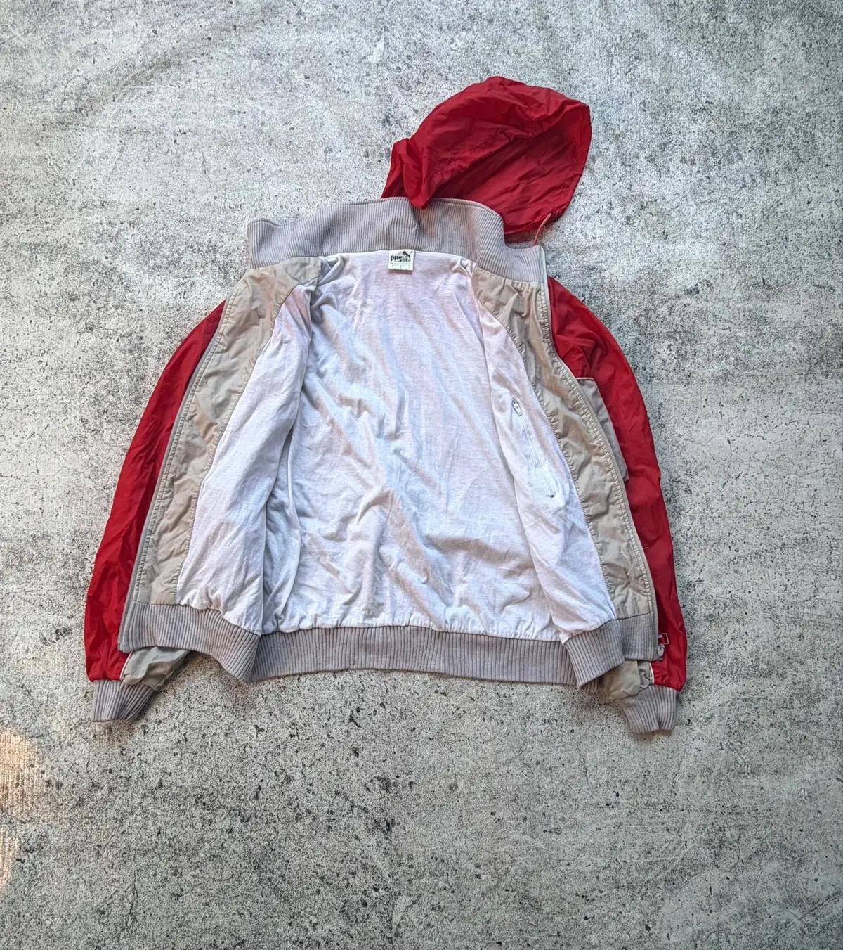 Puma Vintage Red and Grey Windbreaker Jacket