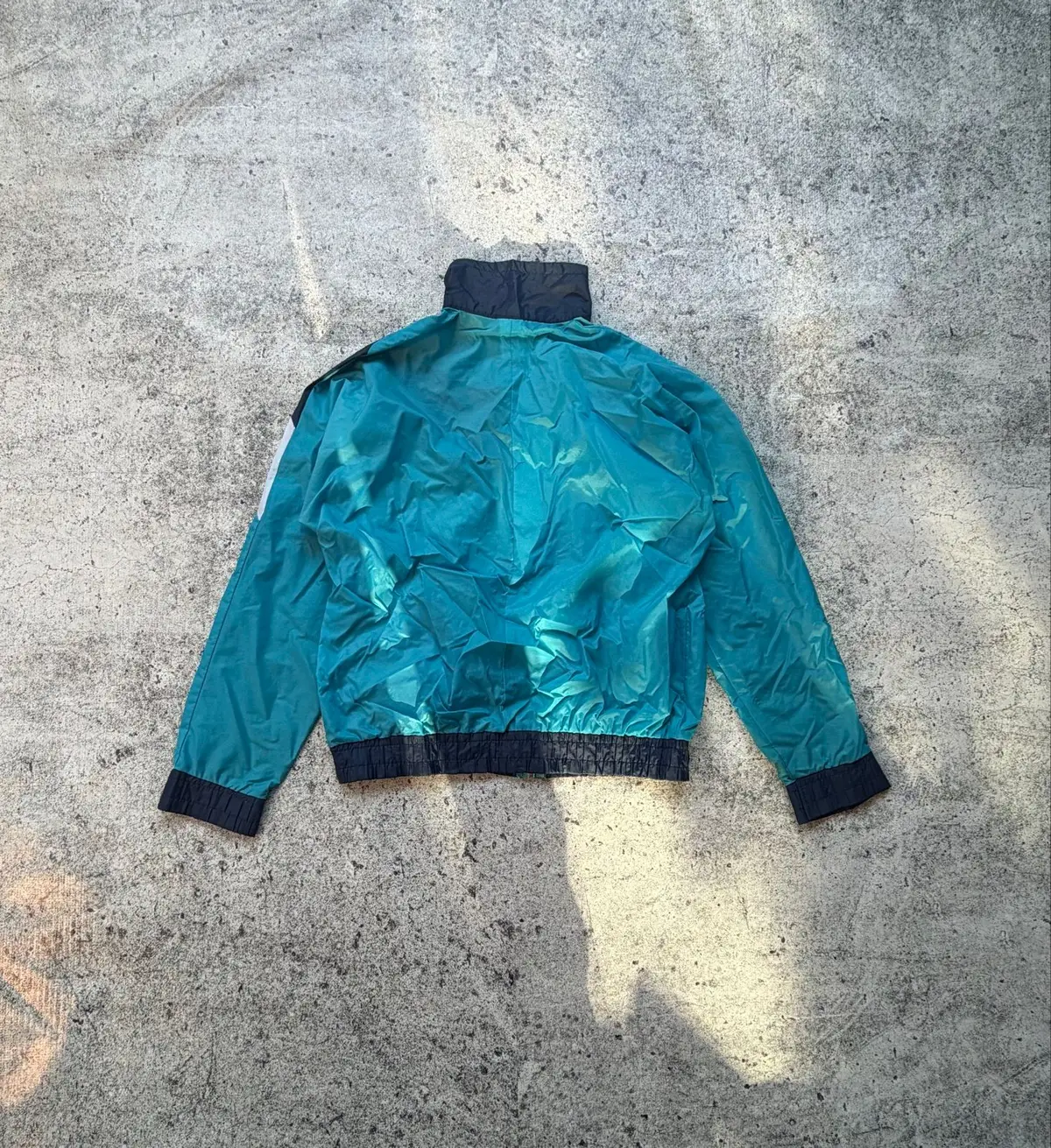 Adidas Vintage Windbreaker Jacket Teal Navy