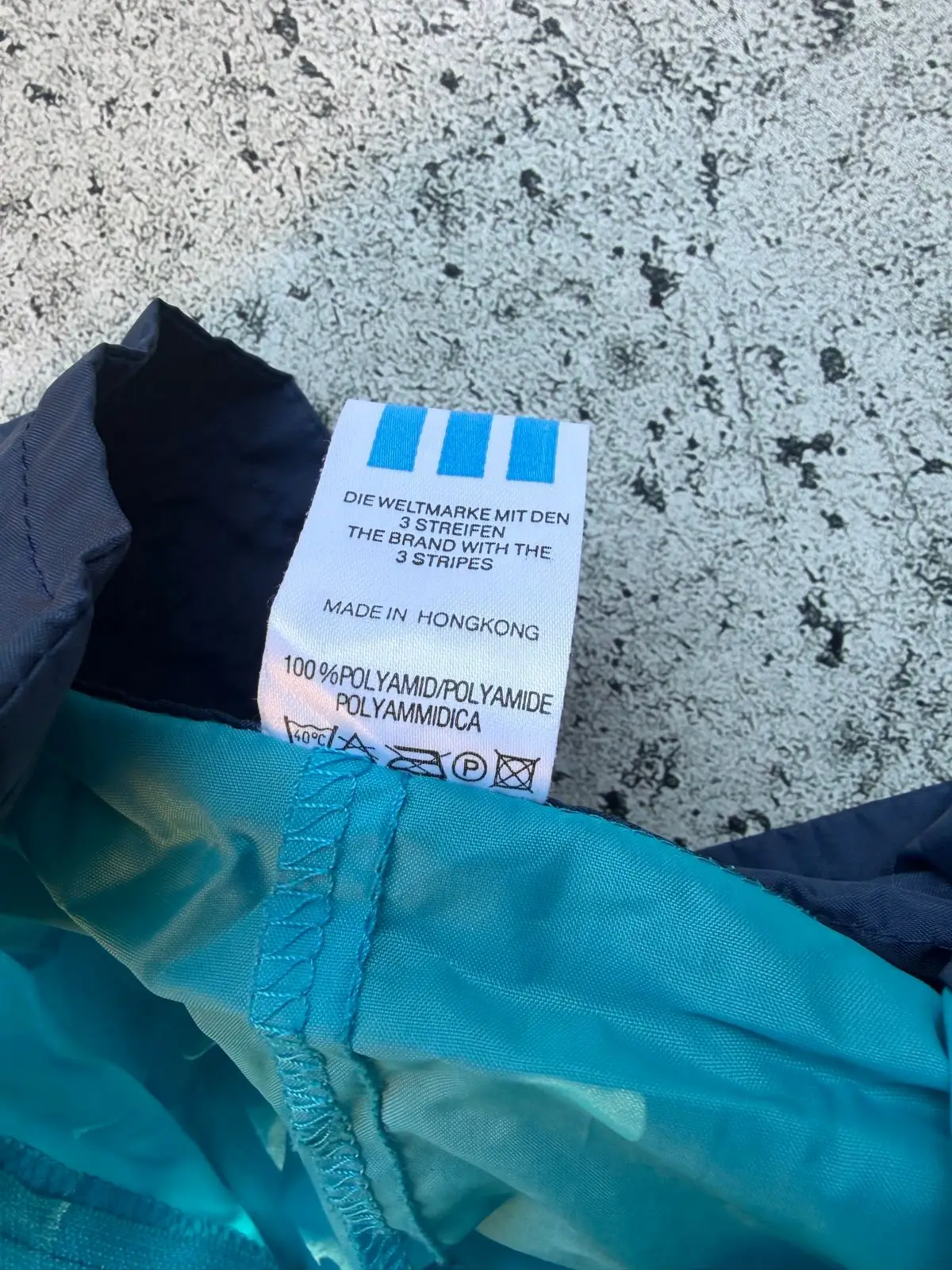 Adidas Vintage Windbreaker Jacket Teal Navy