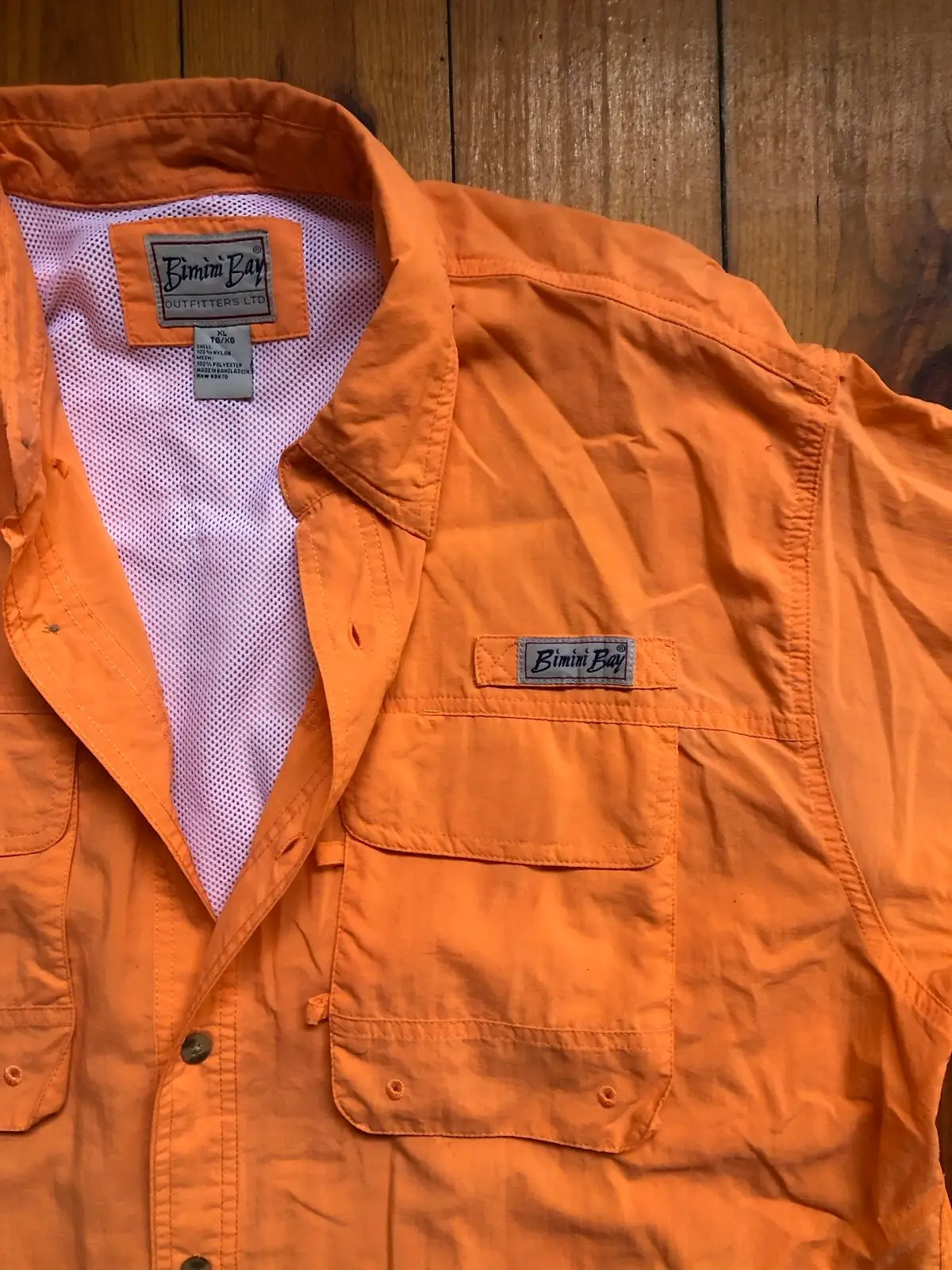 Bimini Bay Outfitters Orange Fishing Shirt XL