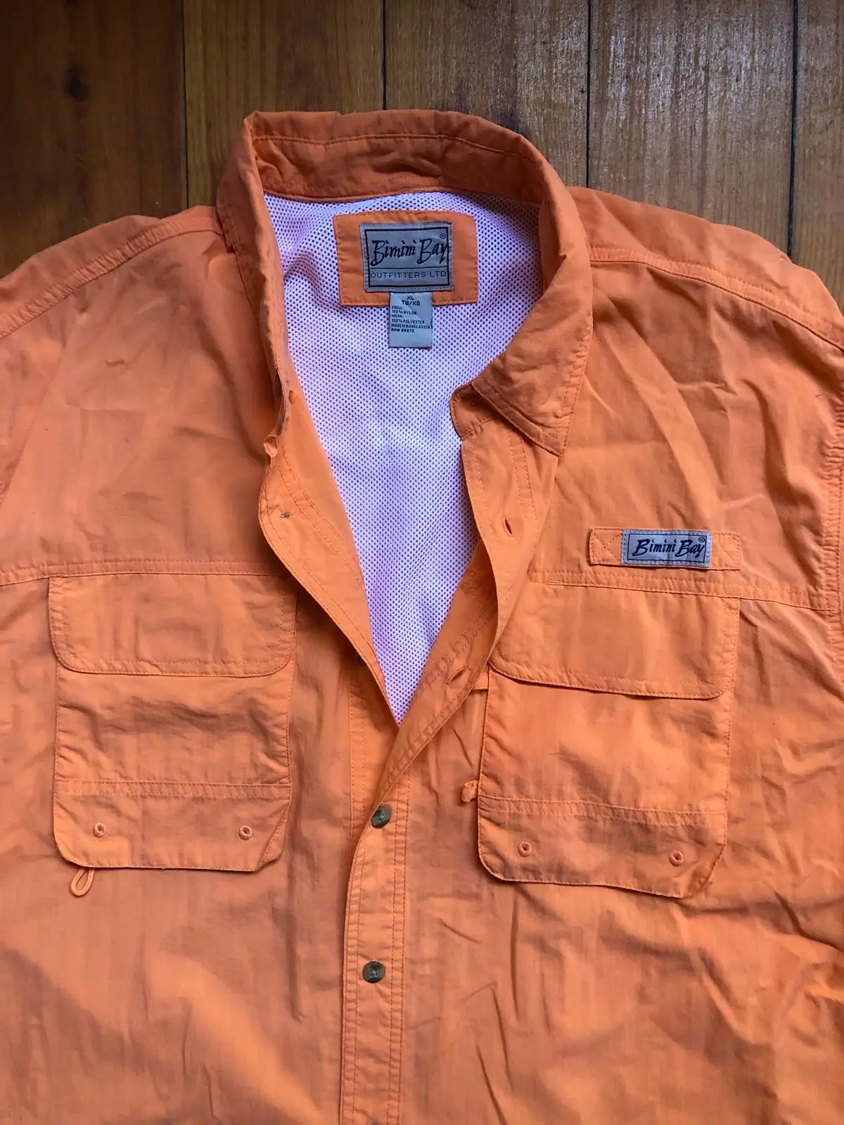 Bimini Bay Outfitters Orange Fishing Shirt XL