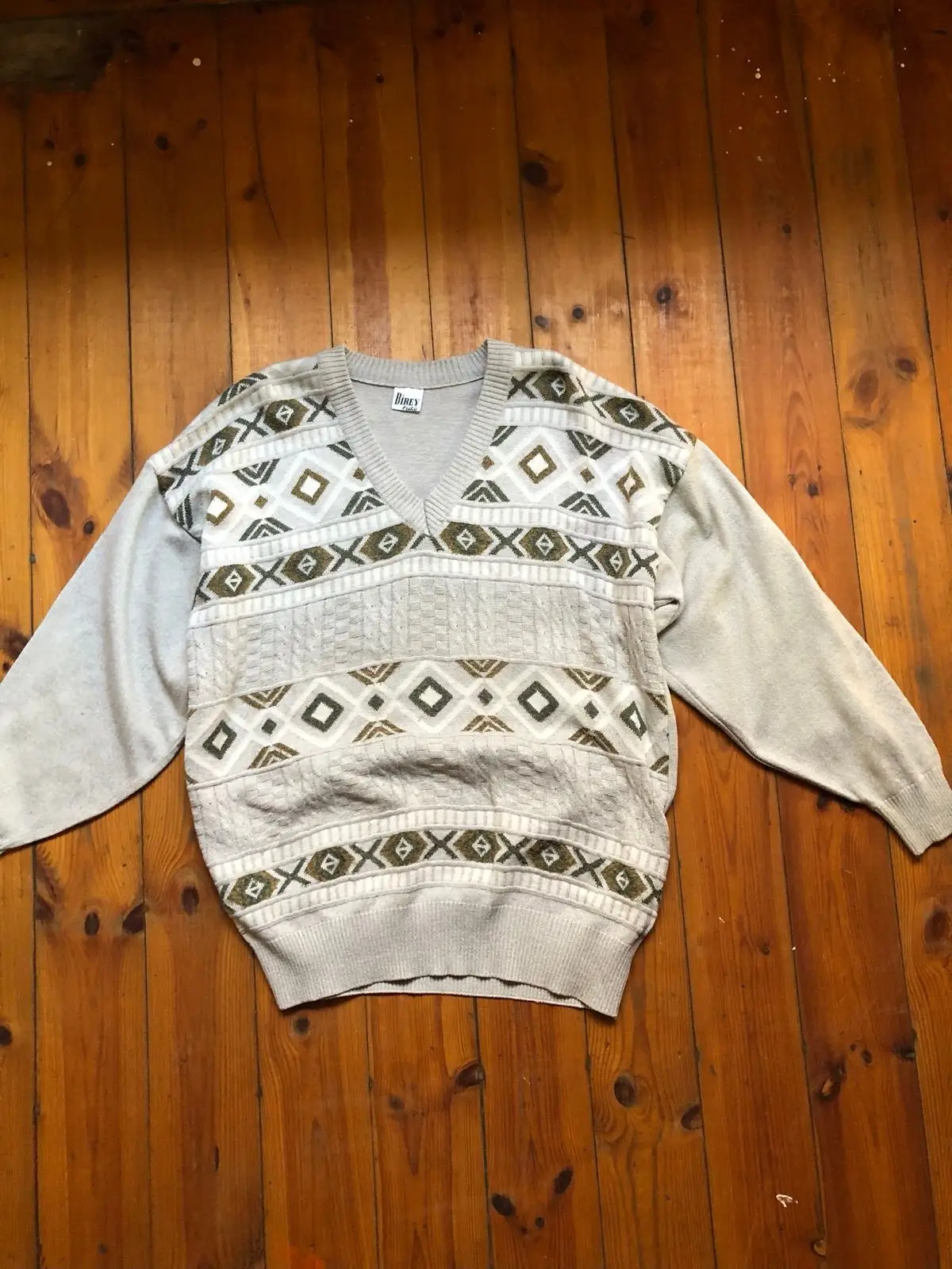 Birey Patterned Knit Sweater Beige