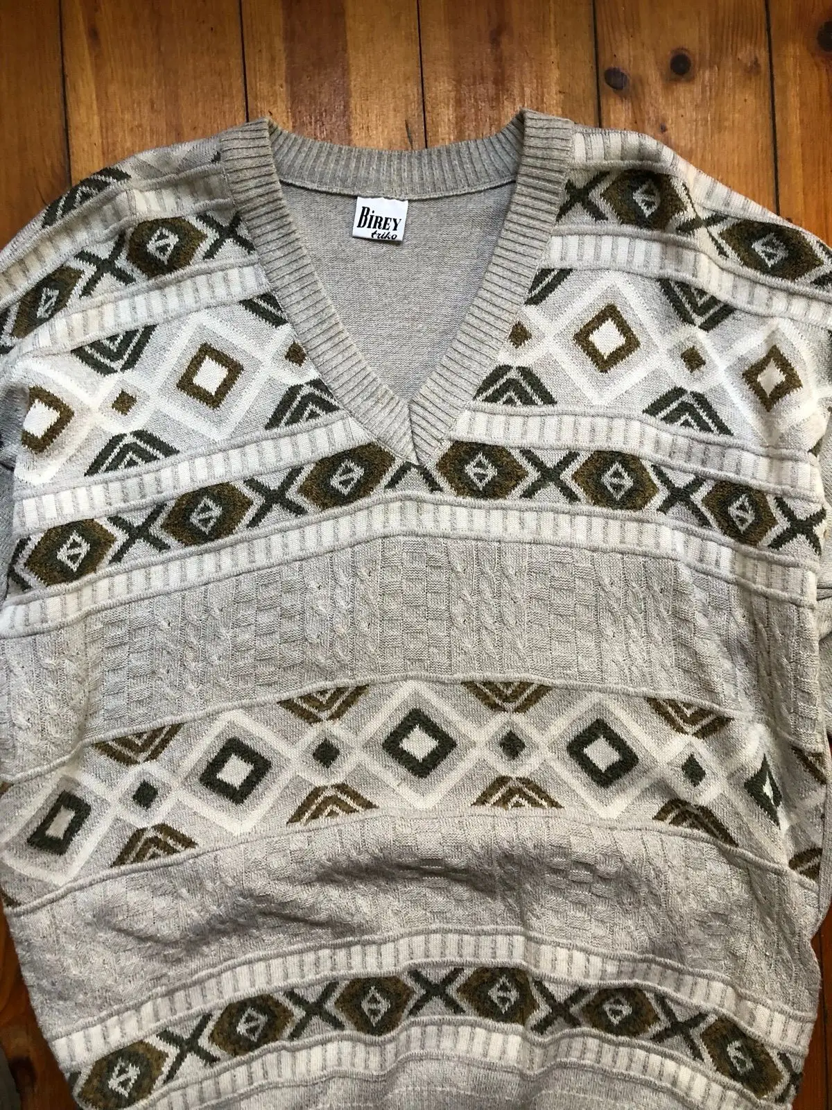Birey Patterned Knit Sweater Beige