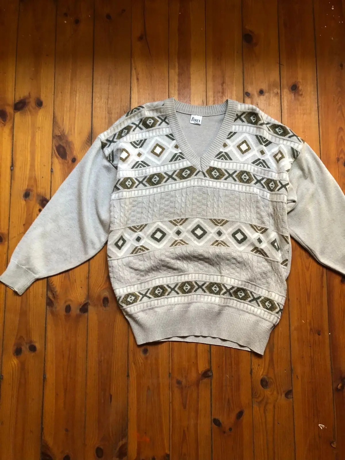 Birey Patterned Knit Sweater Beige