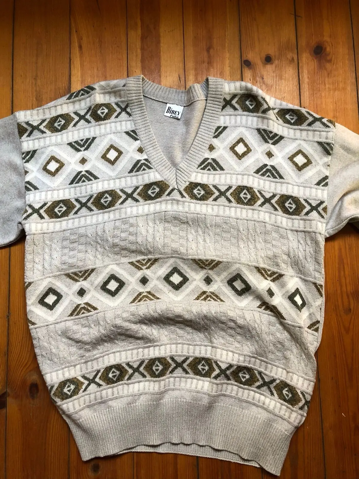Birey Patterned Knit Sweater Beige