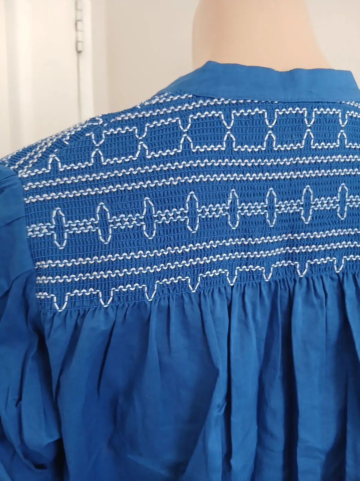 Zara Blue Embroidered Blouse