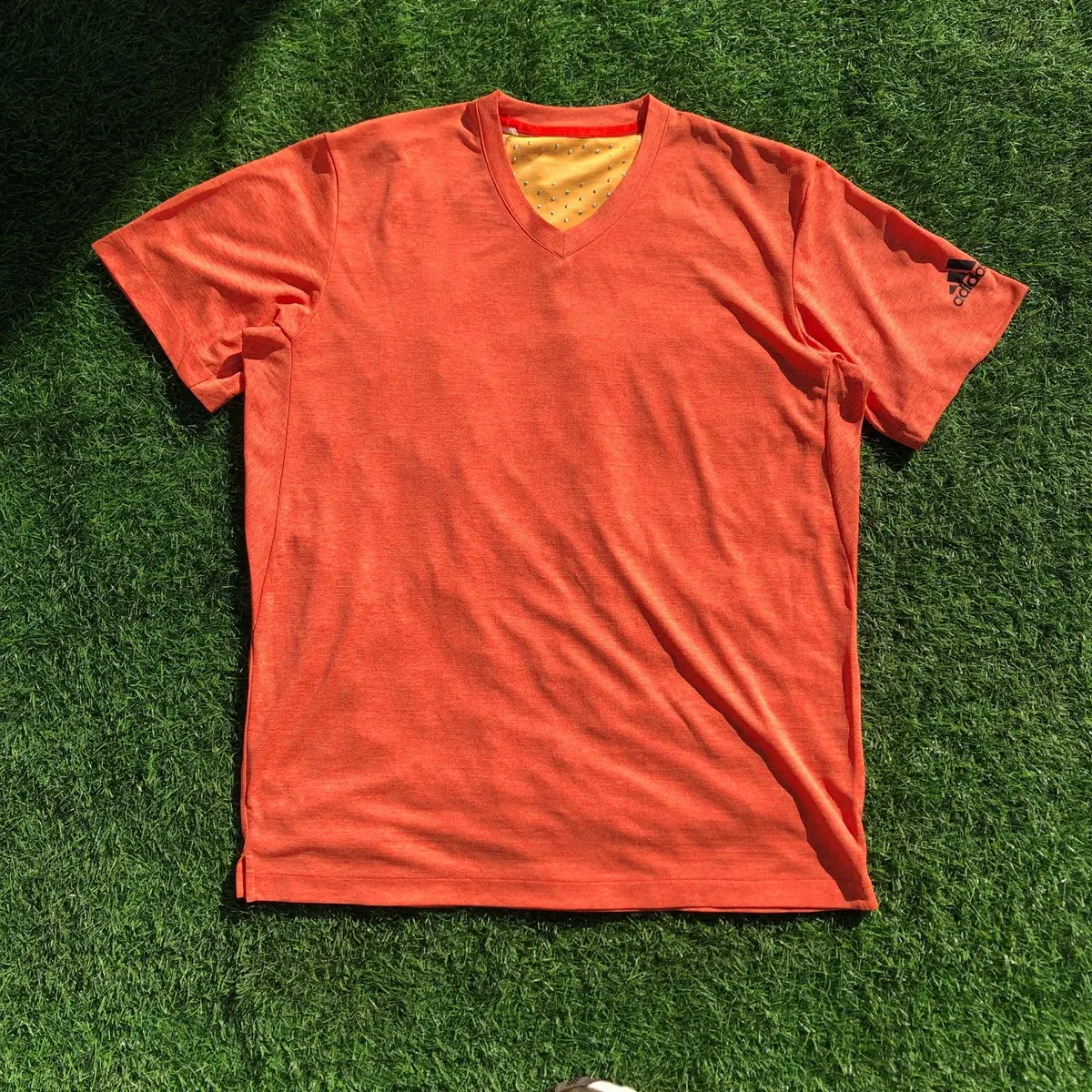 Adidas Orange V-Neck T-Shirt